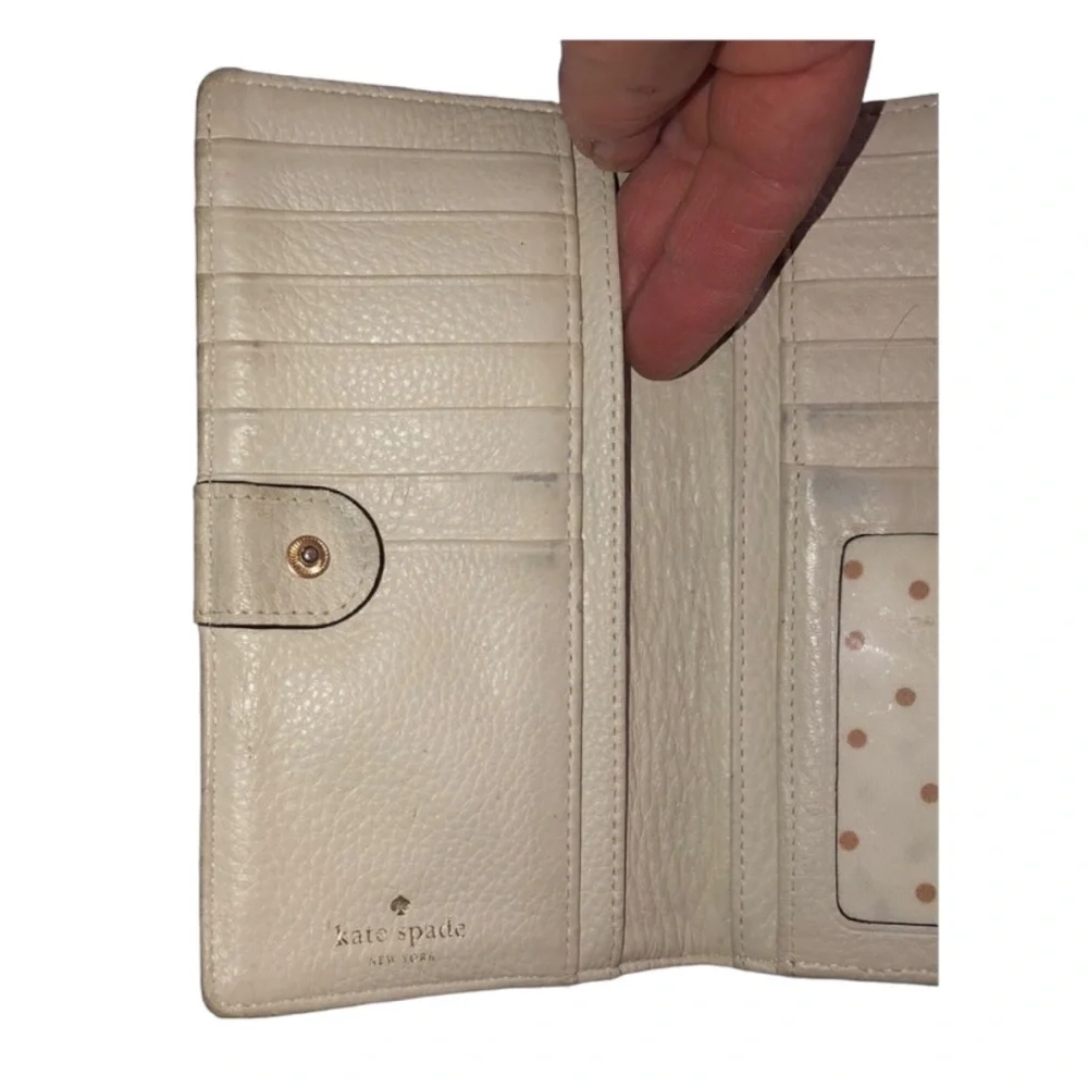 Kate Spade orange wristlet mobile case wallet genuine leather lots of slots